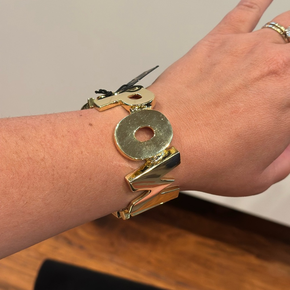 BANG POW - 18k Gold Plated Cuff Bracelet nOir Jewelry DC Comics Collab. RARE